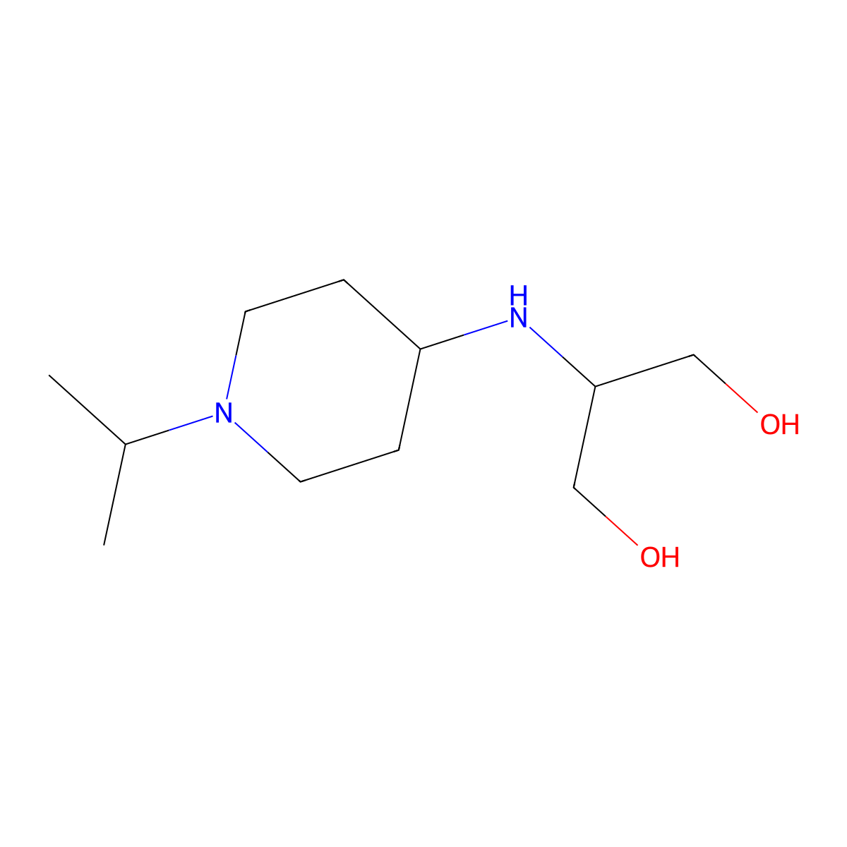 2-{[1-(Propan-2-yl)piperidin-4-yl]amino}propane-1,3-diol molecular structure, CAS 1482079-92-4