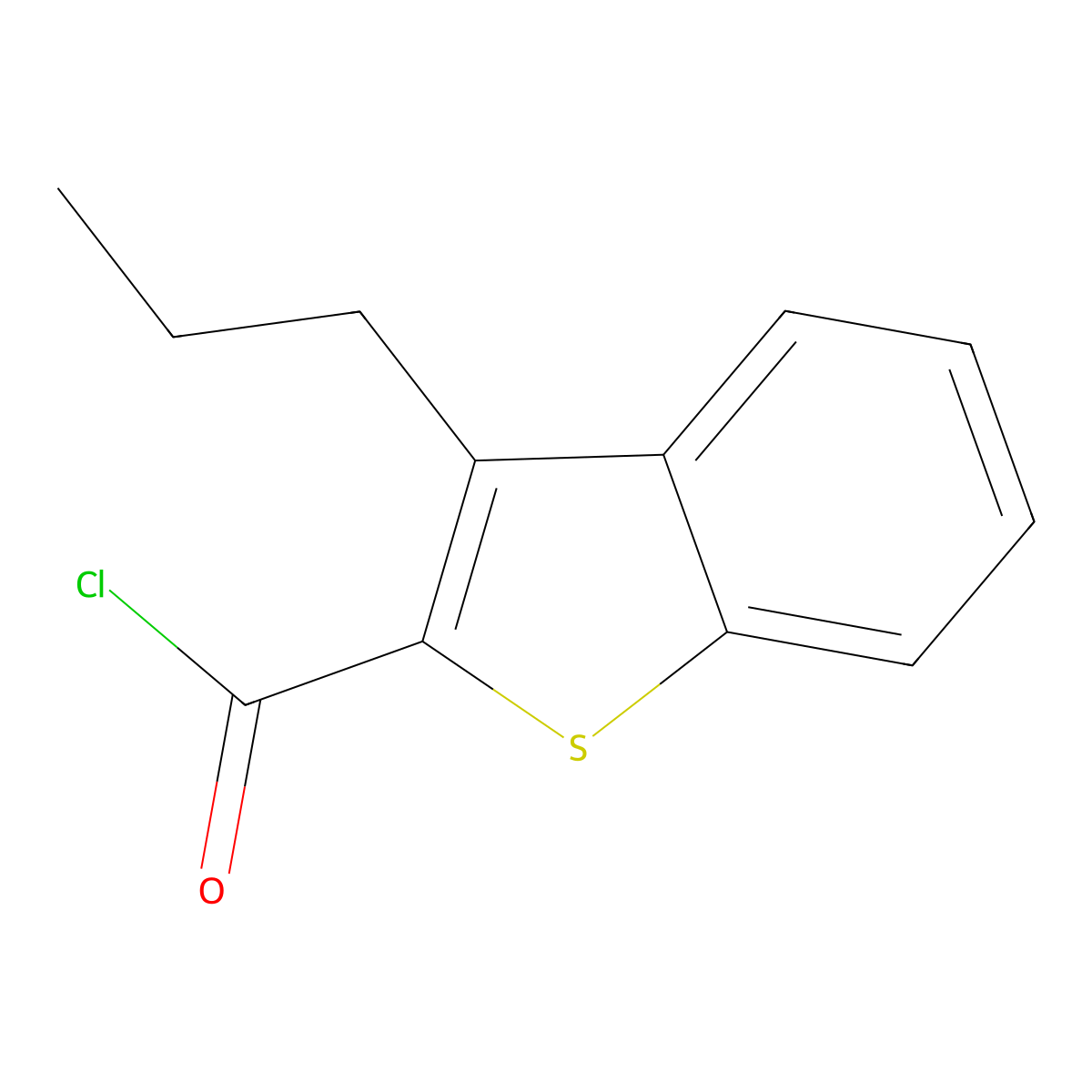 3-Propyl-1-benzothiophene-2-carbonyl chloride molecular structure, CAS 1482080-69-2