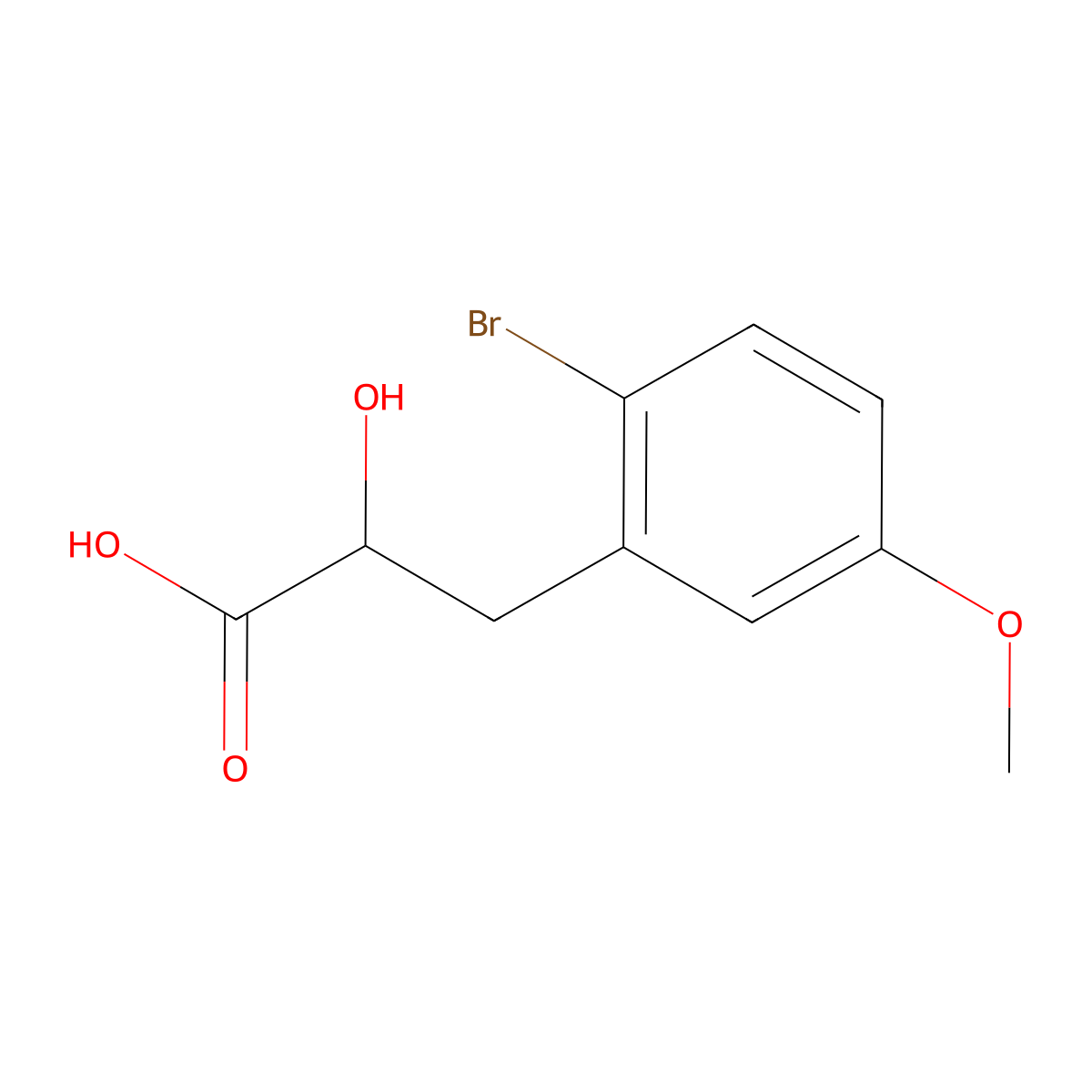 3-(2-Bromo-5-methoxyphenyl)-2-hydroxypropanoic acid molecular structure, CAS 1482122-79-1