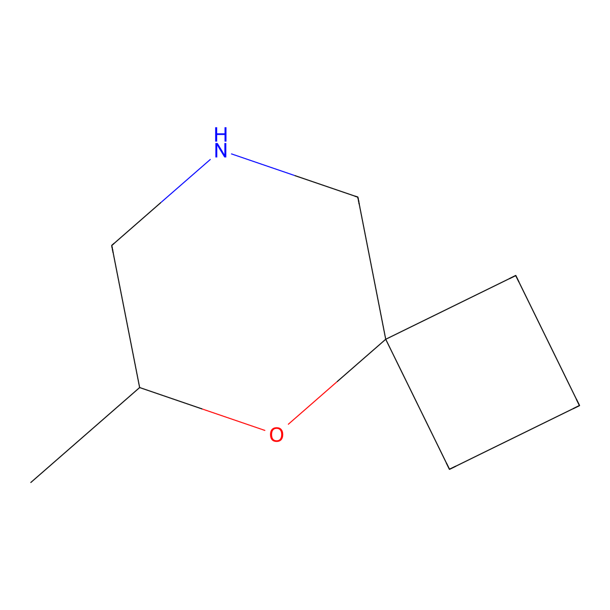 6-Methyl-5-oxa-8-azaspiro[3.5]nonane molecular structure, CAS 1482133-58-3