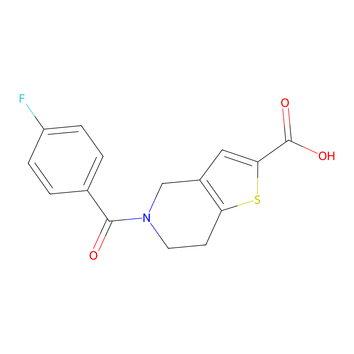 5-(4-Fluorobenzoyl)-4,5,6,7-tetrahydrothieno[3,2-c]pyridine-2-carboxylic acid molecular structure, CAS 1482135-03-4