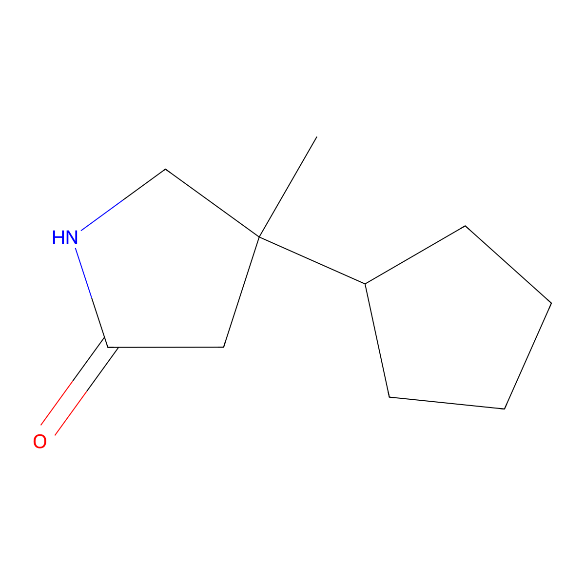 4-Cyclopentyl-4-methylpyrrolidin-2-one molecular structure, CAS 1482144-93-3