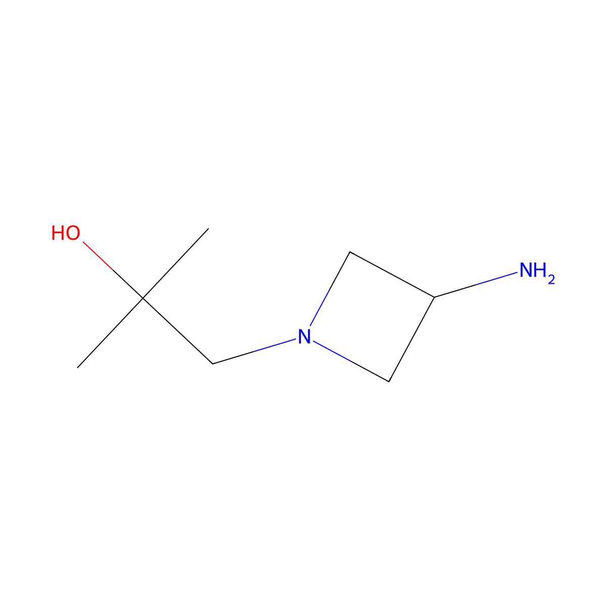 1-(3-Aminoazetidin-1-yl)-2-methylpropan-2-ol molecular structure, CAS 1482146-49-5