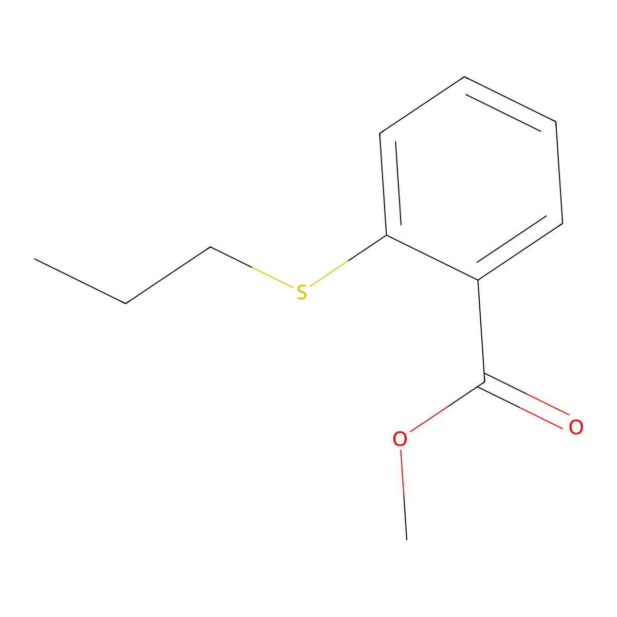 Benzoic acid, 2-(propylthio)-, methyl ester molecular structure, CAS 148215-72-9