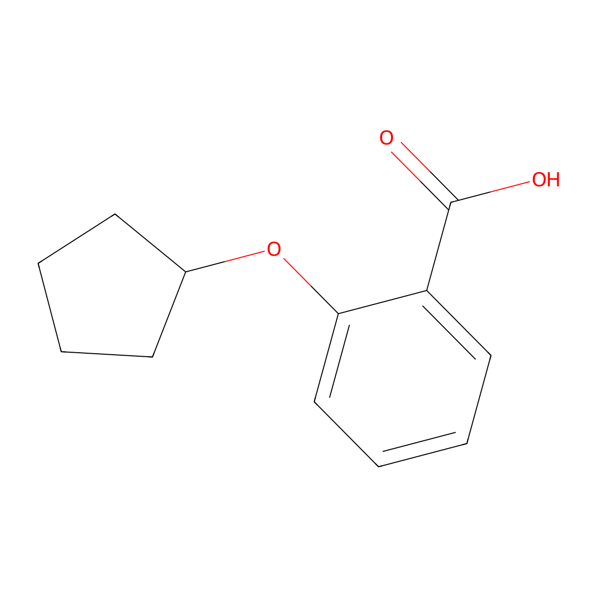 2-(Cyclopentyloxy)benzoic acid molecular structure, CAS 148215-77-4