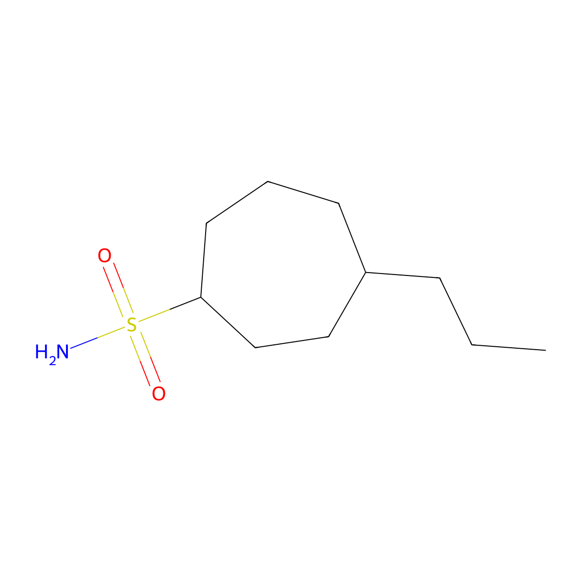 4-Propylcycloheptane-1-sulfonamide molecular structure, CAS 1482156-09-1