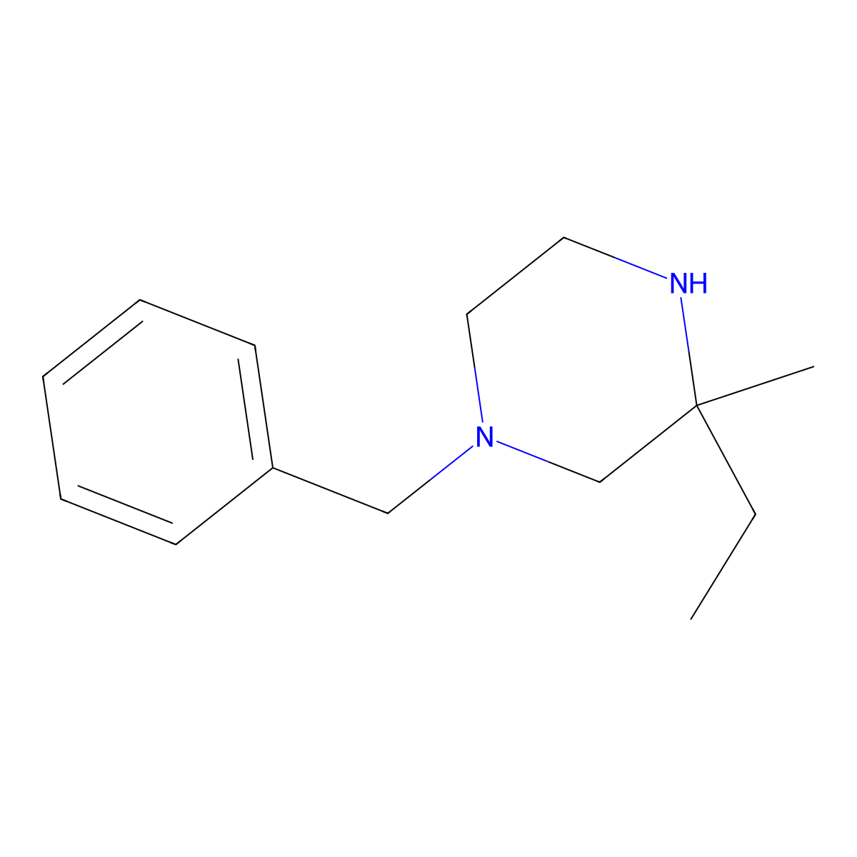 1-Benzyl-3-ethyl-3-methylpiperazine molecular structure, CAS 1482157-28-7