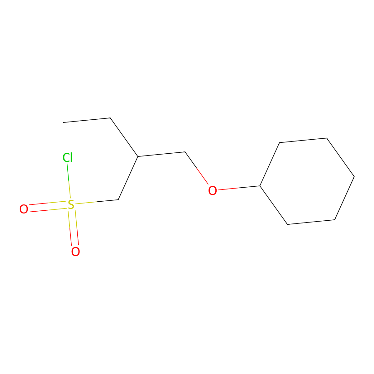 2-((Cyclohexyloxy)methyl)butane-1-sulfonyl chloride molecular structure, CAS 1482159-22-7
