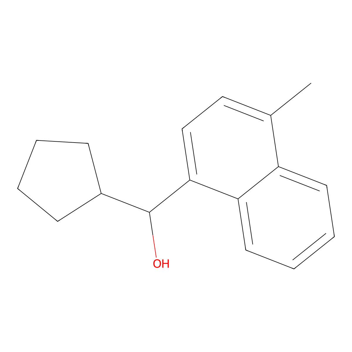 alpha-Cyclopentyl-4-methyl-1-naphthalenemethanol molecular structure, CAS 1482164-89-5