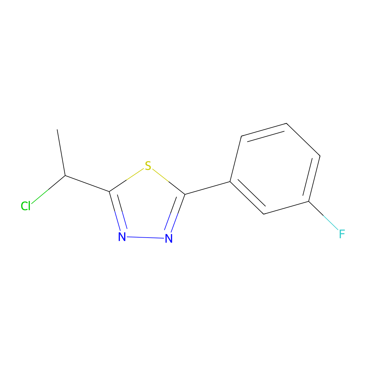 2-(1-Chloroethyl)-5-(3-fluorophenyl)-1,3,4-thiadiazole molecular structure, CAS 1482168-83-1