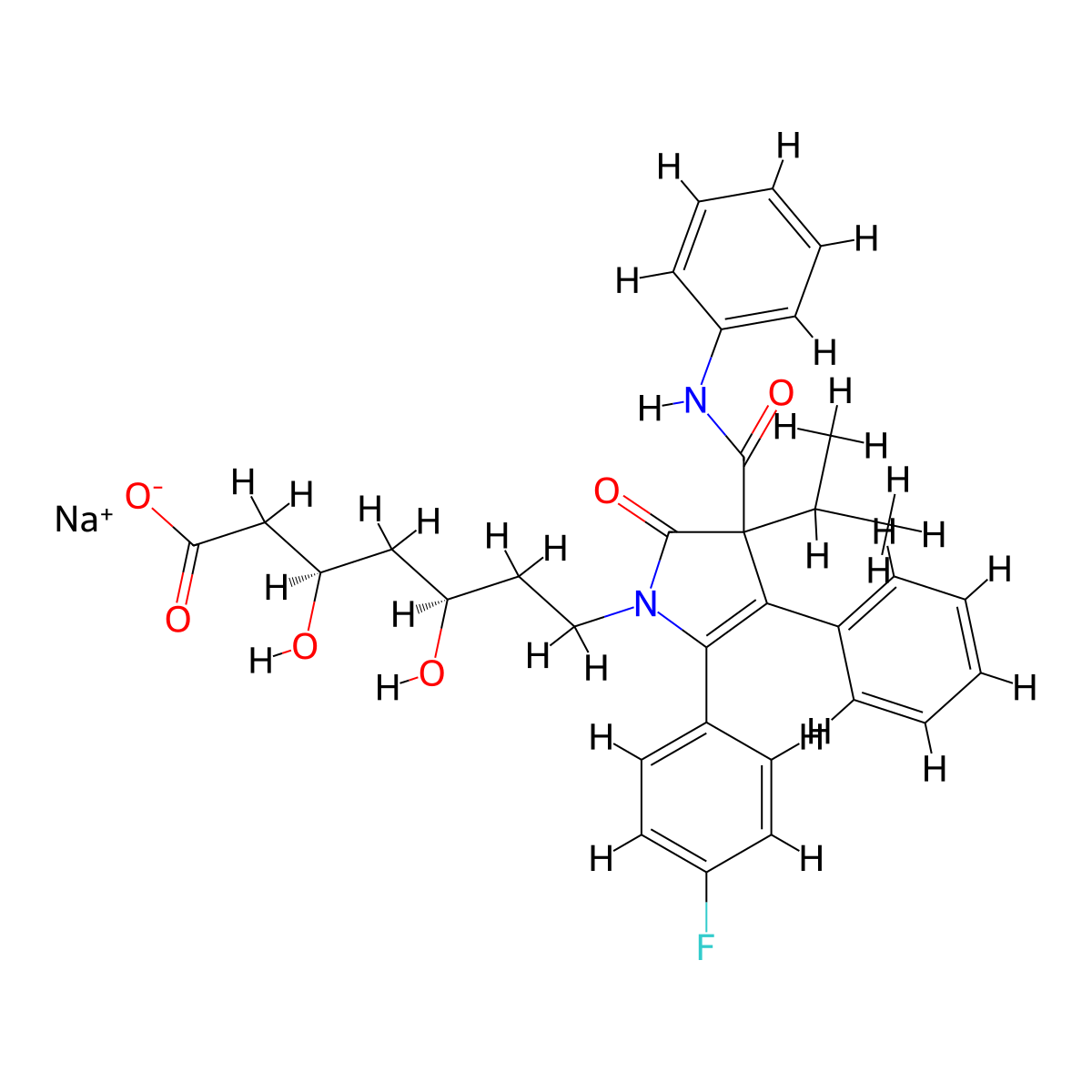 Atorvastatin Lactam Sodium Salt Impurity molecular structure, CAS 148217-40-7