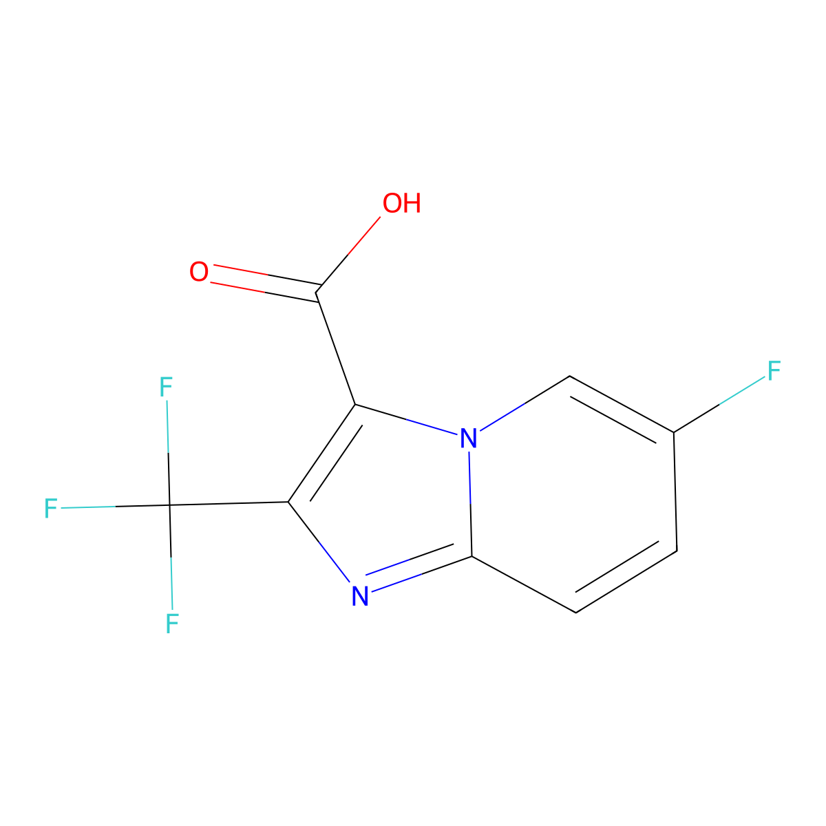 6-Fluoro-2-(trifluoromethyl)imidazo[1,2-A]pyridine-3-carboxylic acid molecular structure, CAS 1482175-00-7