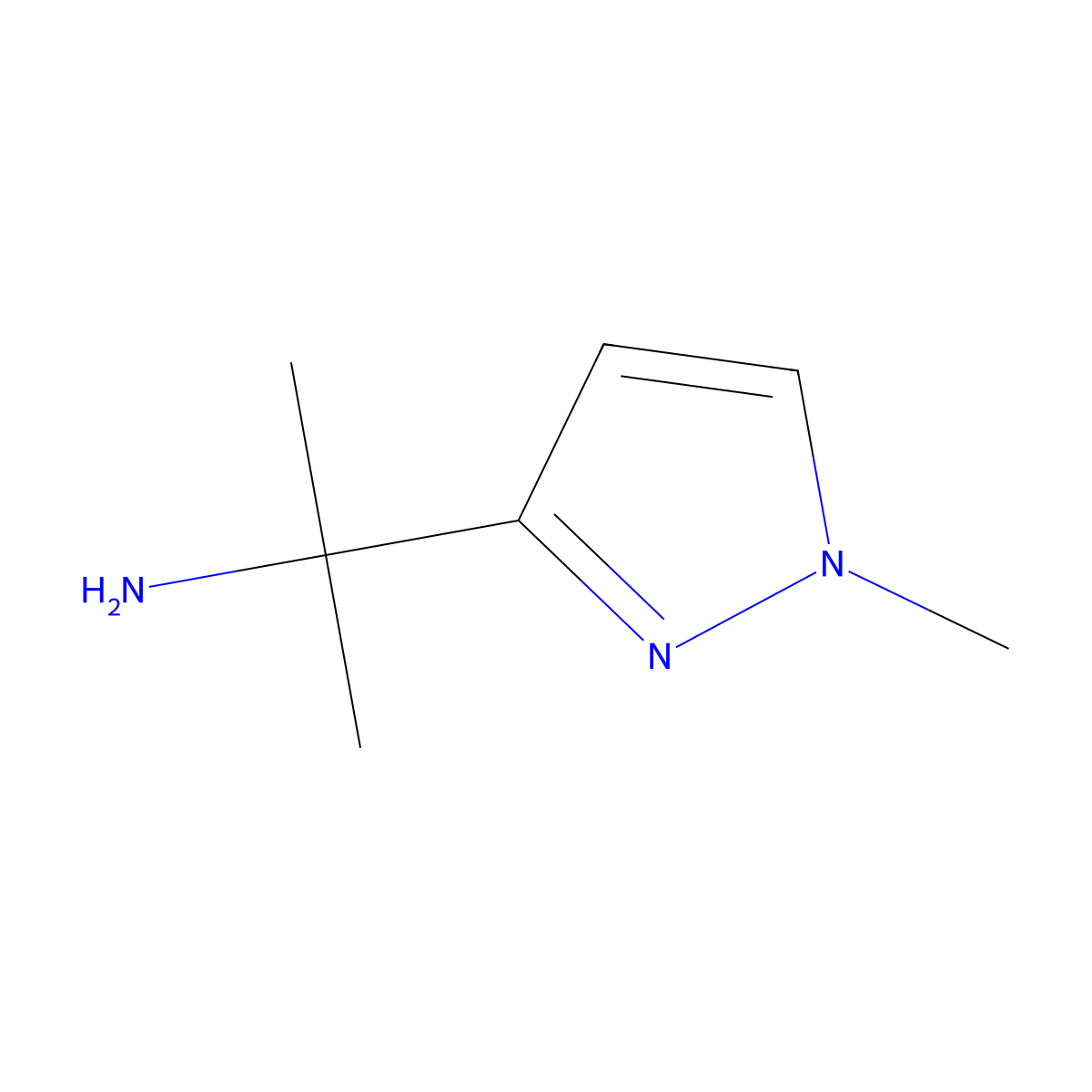 2-(1-methyl-1H-pyrazol-3-yl)propan-2-amine molecular structure, CAS 1482192-39-1