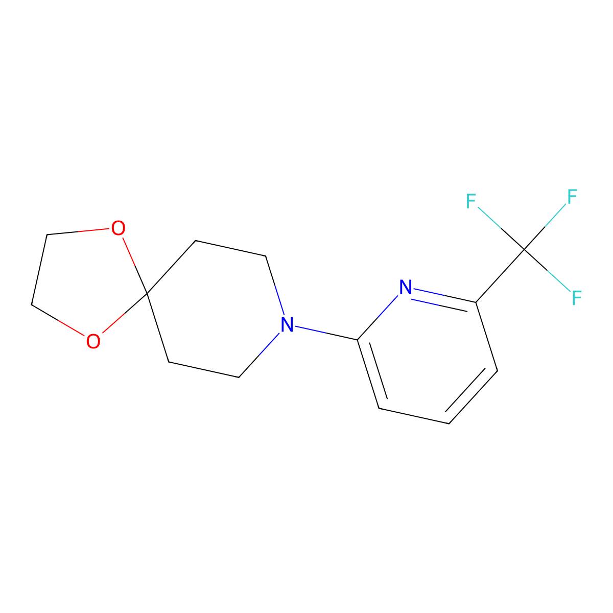 8-[6-(Trifluoromethyl)pyridin-2-yl]-1,4-dioxa-8-azaspiro[4.5]decane molecular structure, CAS 1482194-82-0