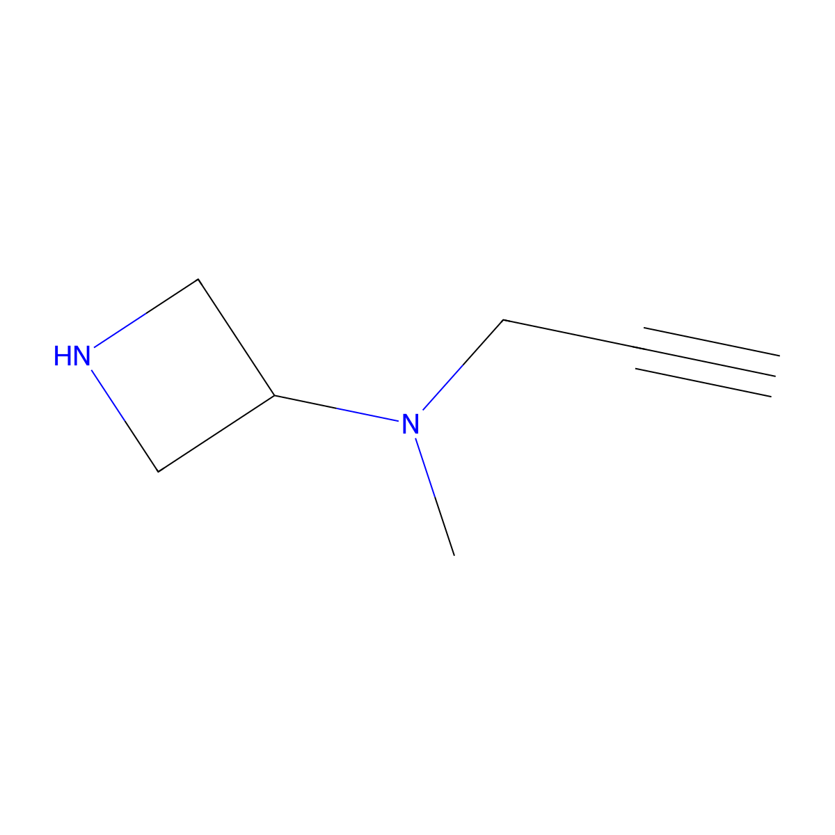 N-methyl-N-(prop-2-yn-1-yl)azetidin-3-amine molecular structure, CAS 1482196-25-7