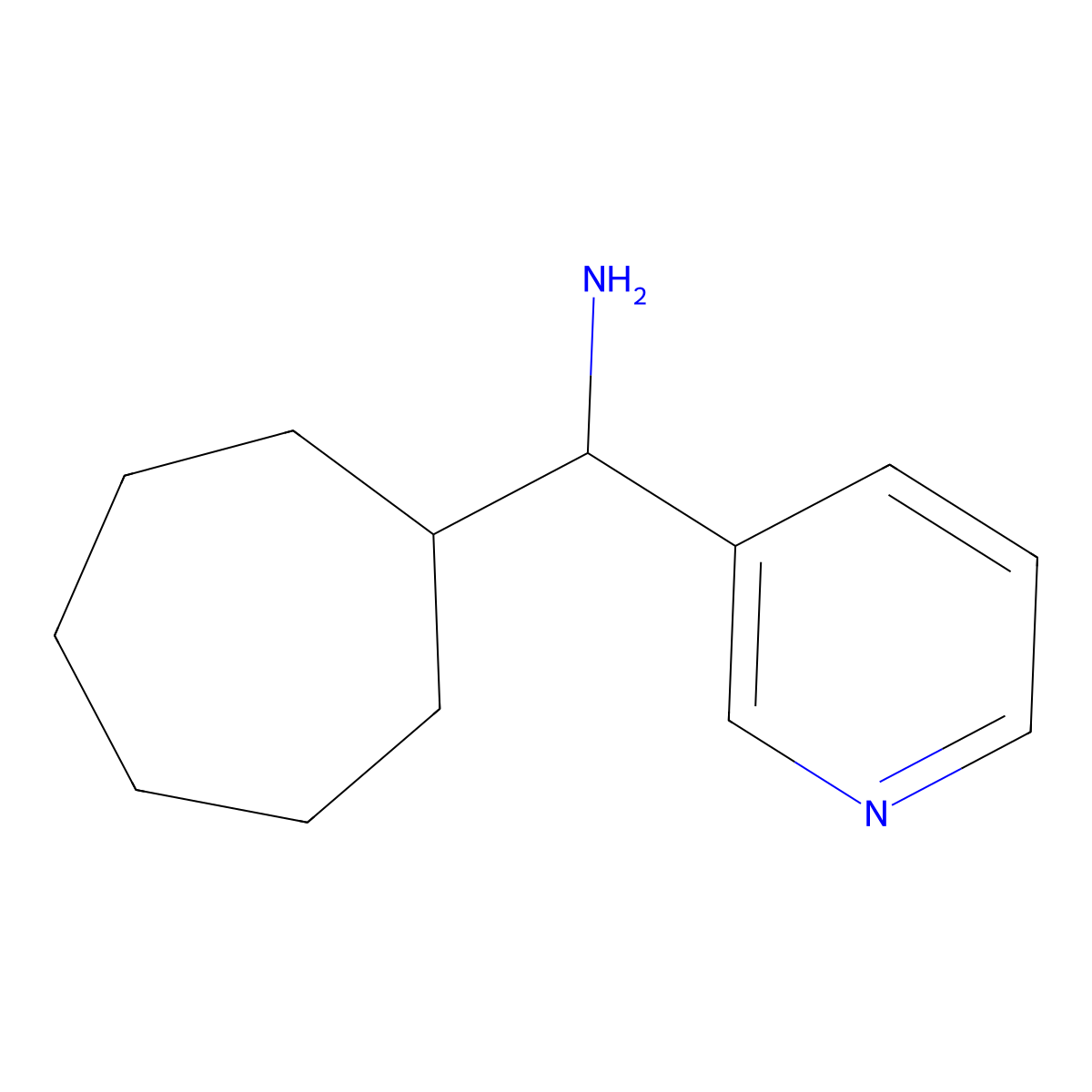 Cycloheptyl(pyridin-3-yl)methanamine molecular structure, CAS 1482196-57-5