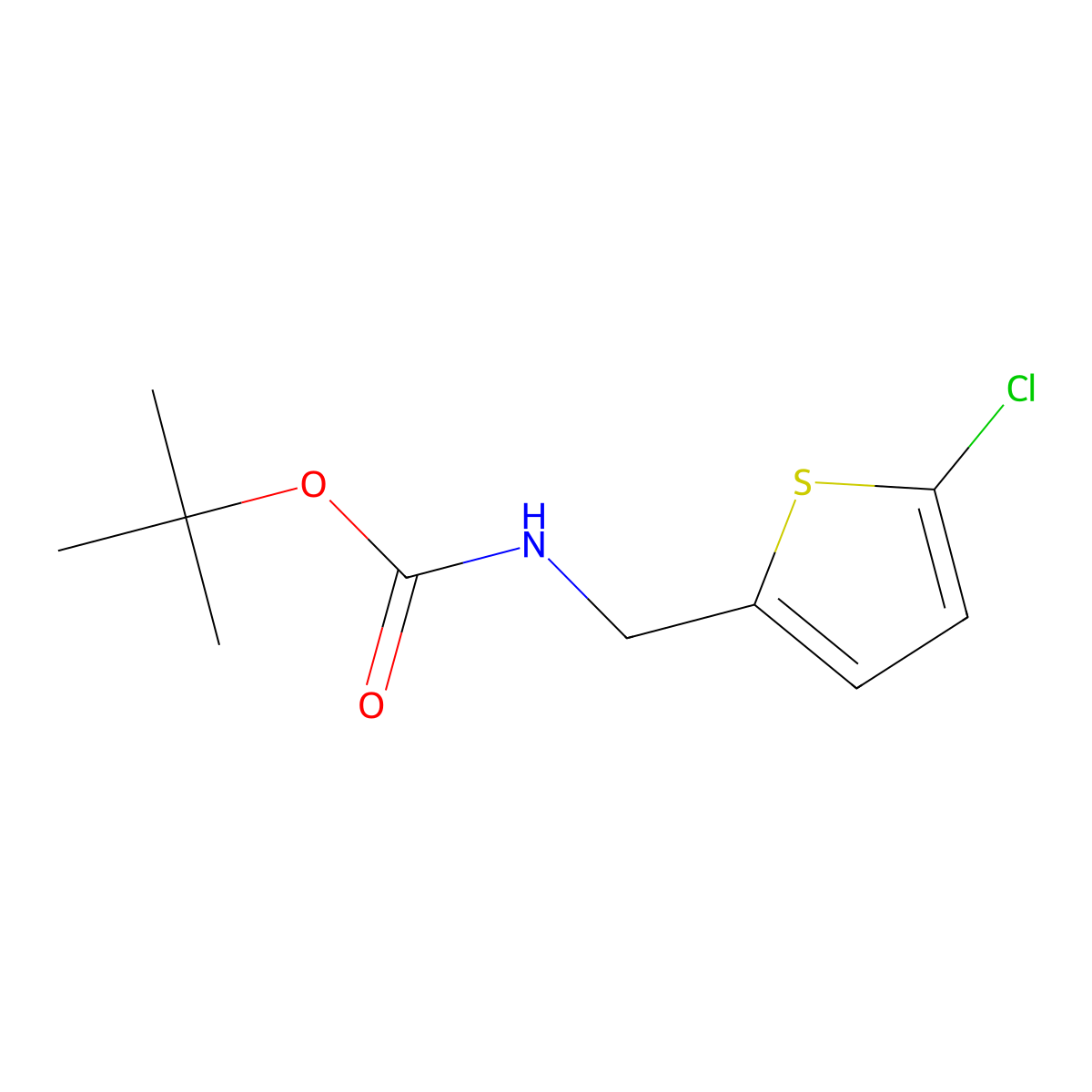 tert-butyl N-[(5-chlorothiophen-2-yl)methyl]carbamate molecular structure, CAS 1482206-17-6