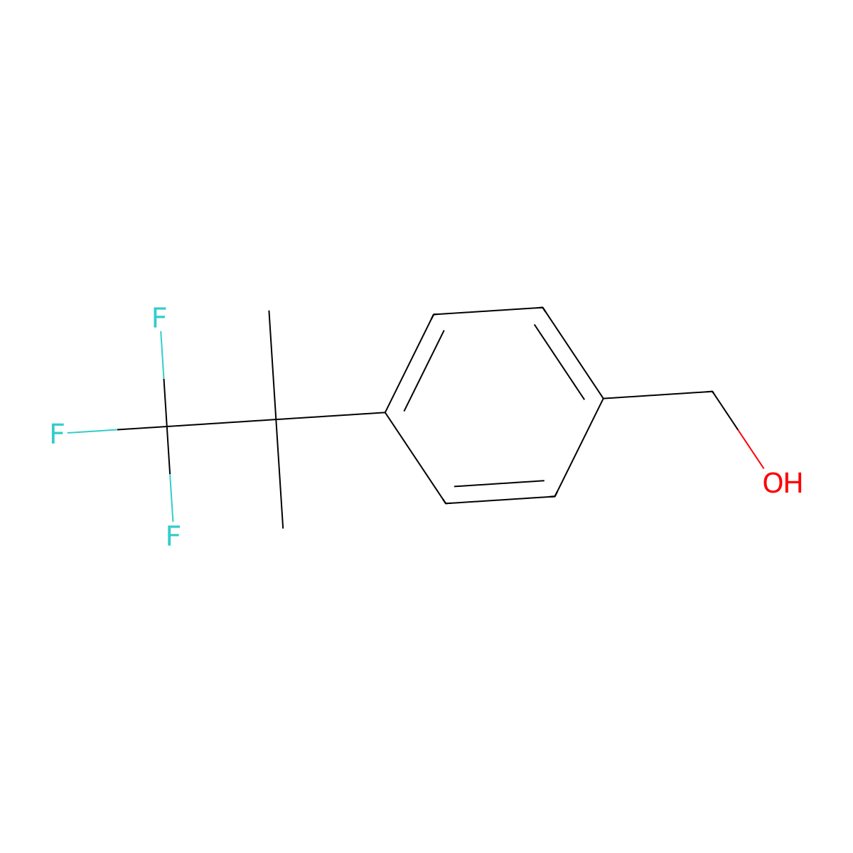 (4-(1,1,1-Trifluoro-2-methylpropan-2-yl)phenyl)methanol molecular structure, CAS 1482206-52-9