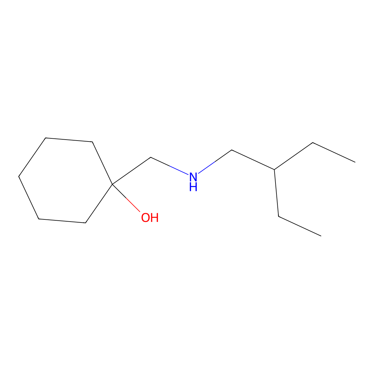 1-{[(2-Ethylbutyl)amino]methyl}cyclohexan-1-ol molecular structure, CAS 1482208-51-4