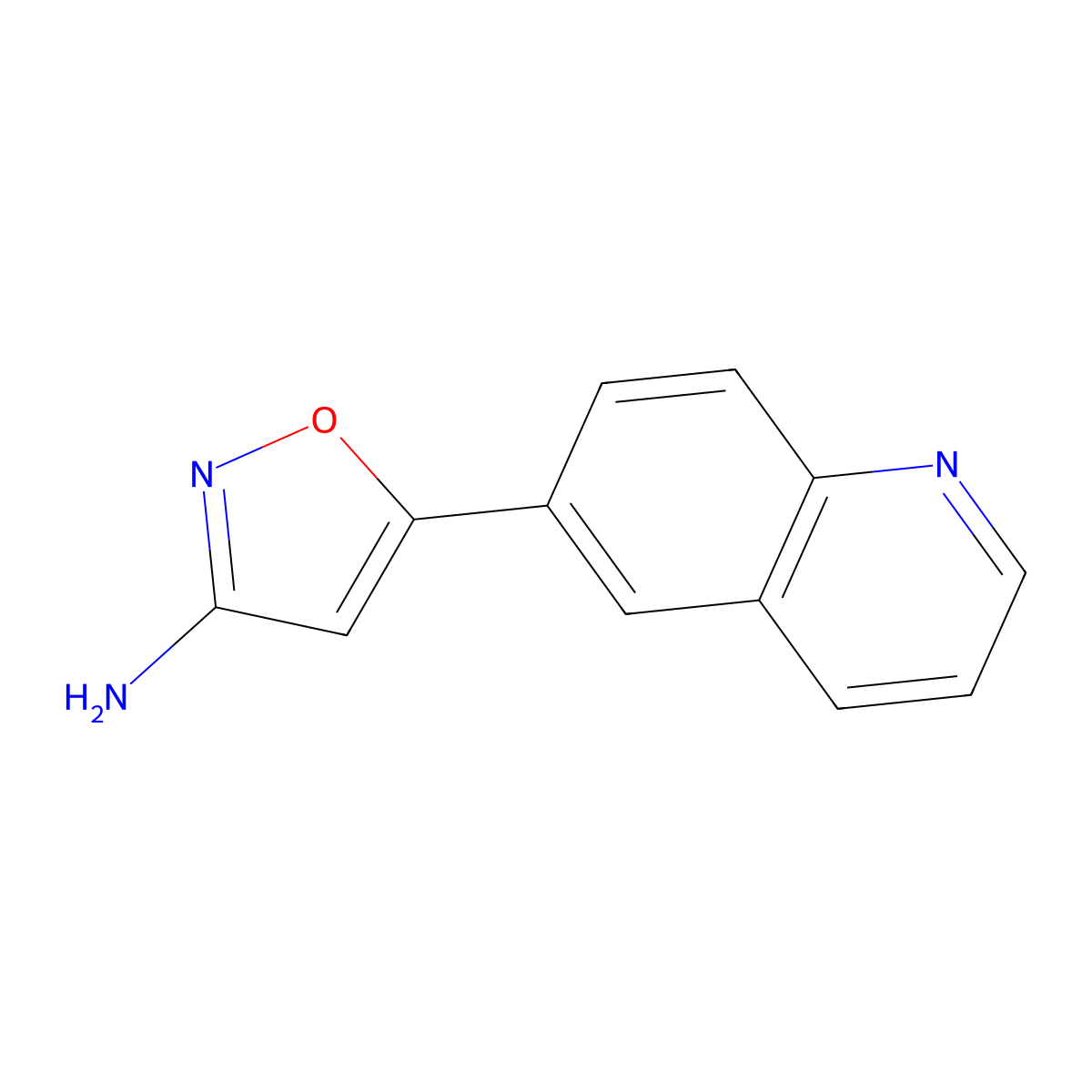 5-(Quinolin-6-yl)-1,2-oxazol-3-amine molecular structure, CAS 1482213-28-4