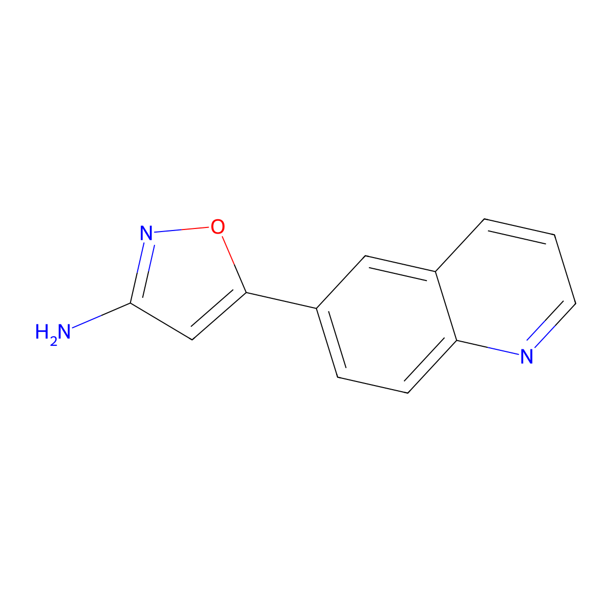 5-(Quinolin-6-yl)-1,2-oxazol-3-amine molecular structure, CAS 1482213-28-4