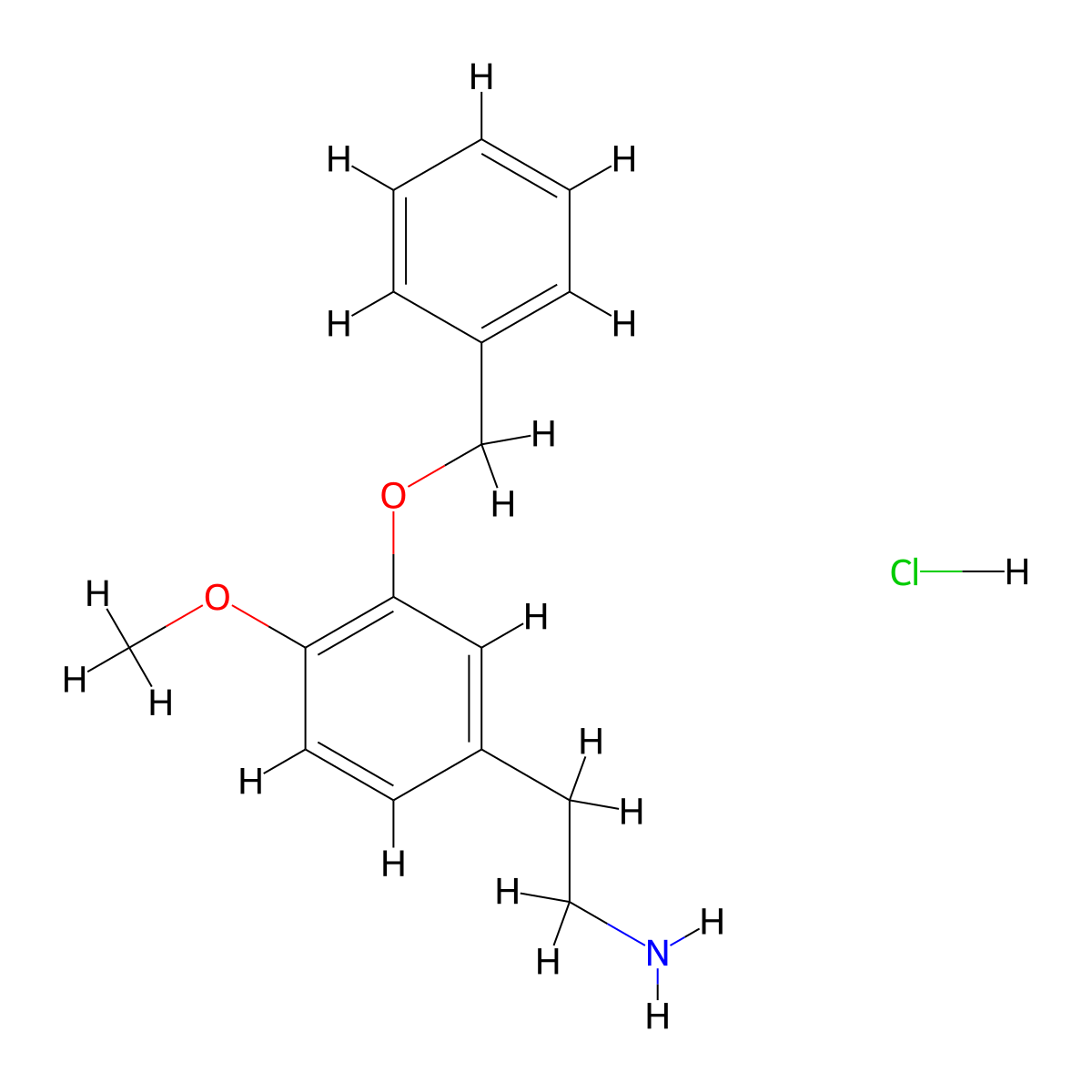 2-(3-Benzyloxy-4-methoxy-phenyl)-ethylamine hcl molecular structure, CAS 148223-47-6