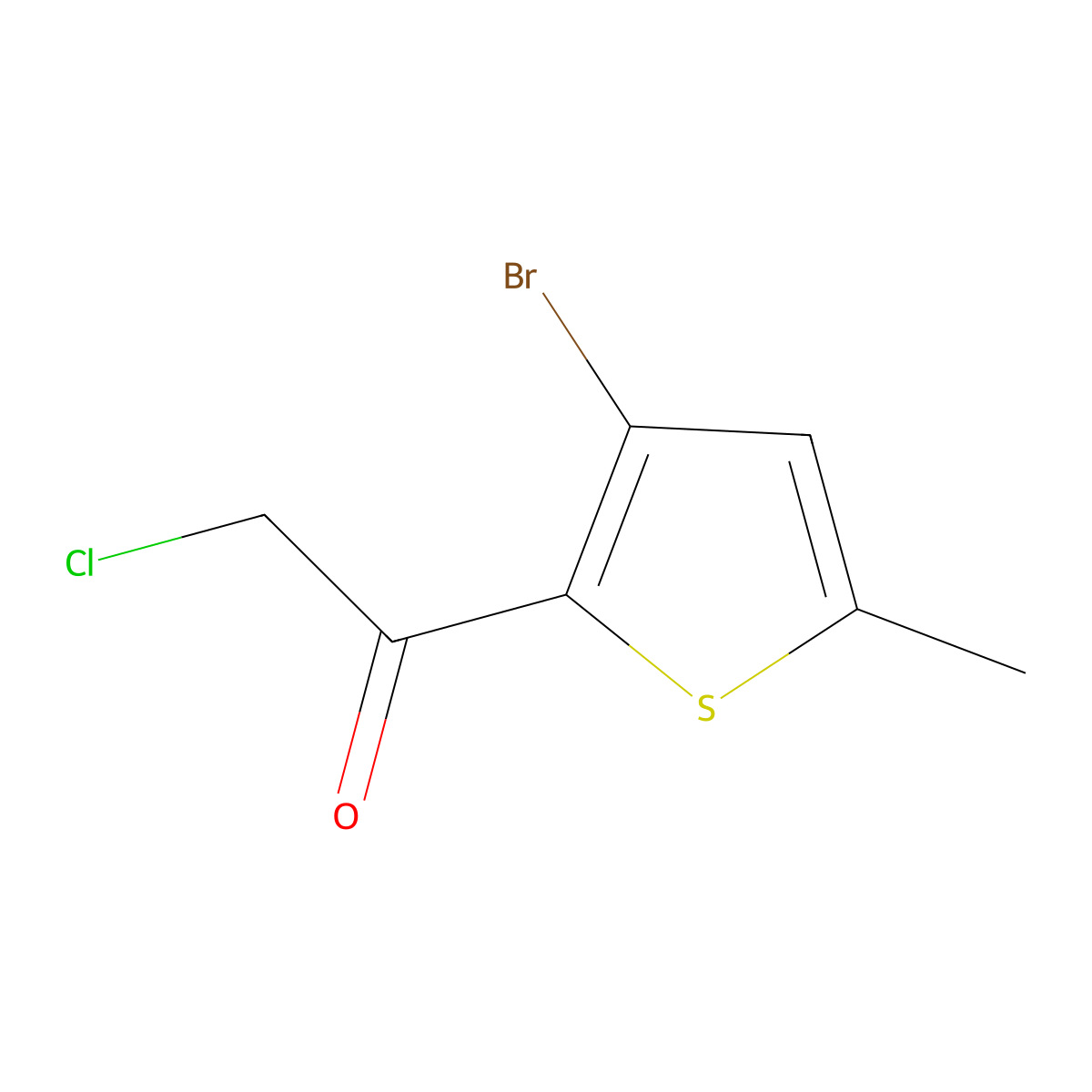 1-(3-Bromo-5-methylthiophen-2-yl)-2-chloroethan-1-one molecular structure, CAS 1482239-39-3