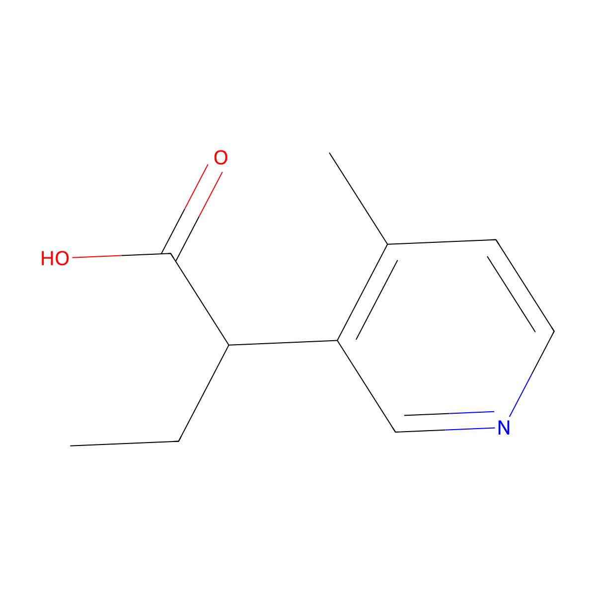 2-(4-Methylpyridin-3-yl)butanoic acid molecular structure, CAS 1482242-35-2