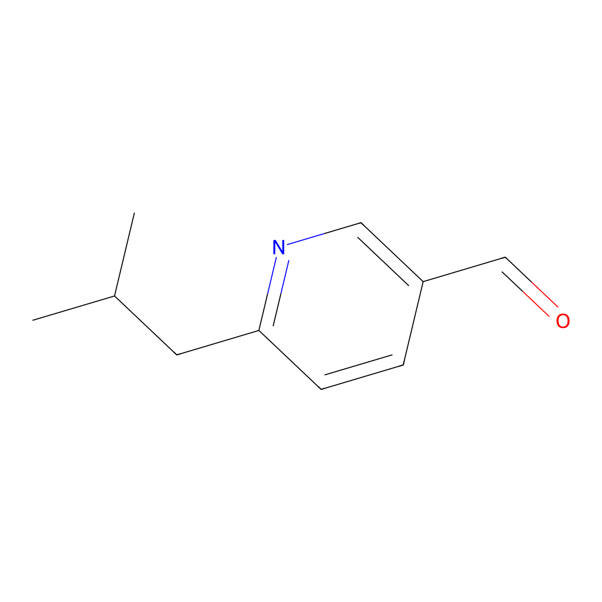 6-(2-Methylpropyl)pyridine-3-carbaldehyde molecular structure, CAS 1482242-74-9