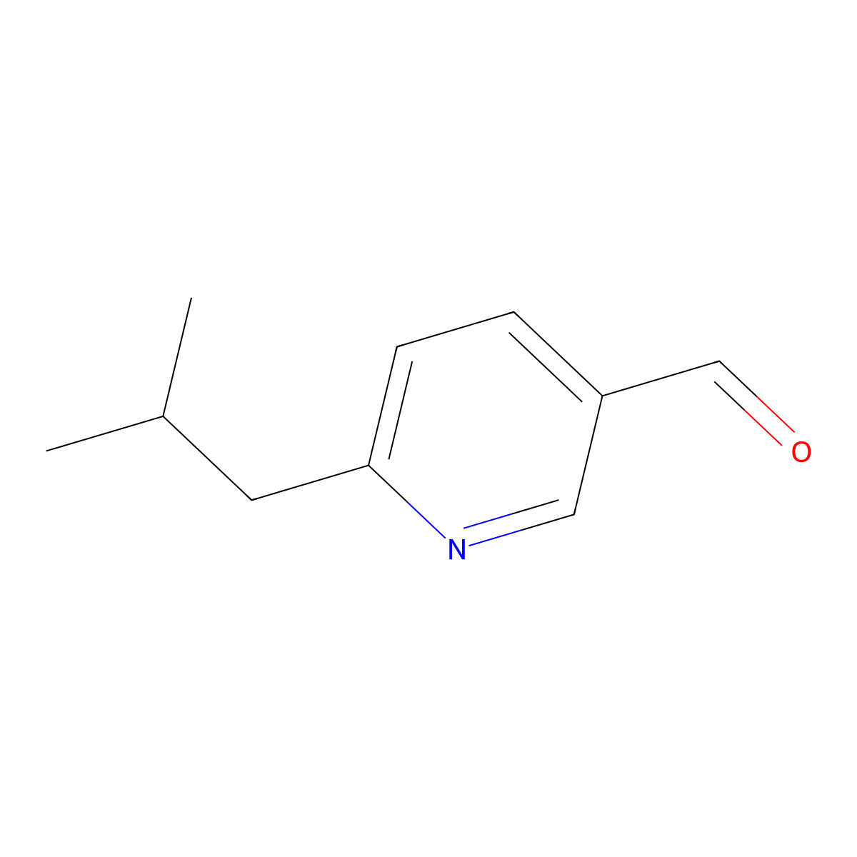 6-(2-Methylpropyl)pyridine-3-carbaldehyde molecular structure, CAS 1482242-74-9