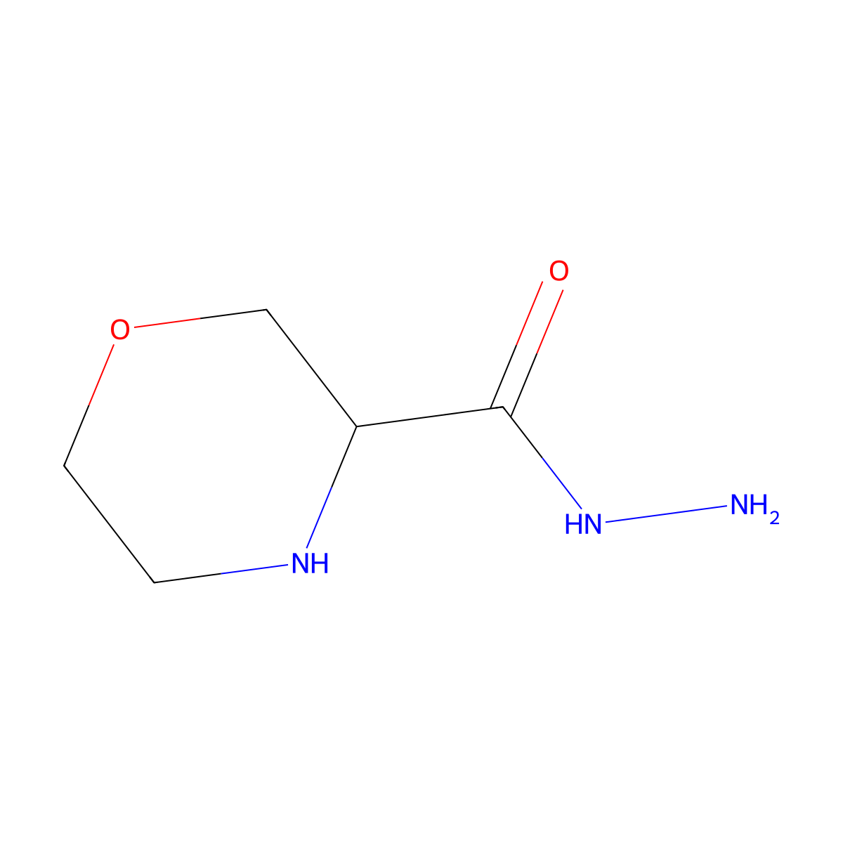 Morpholine-3-carbohydrazide molecular structure, CAS 1482269-65-7