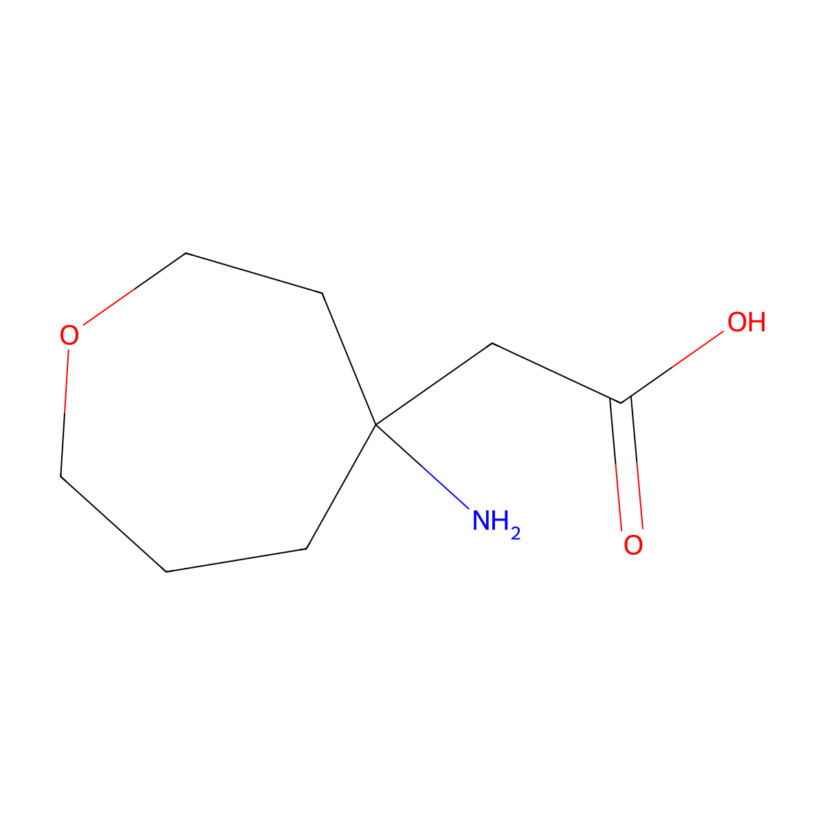 2-(4-Aminooxepan-4-yl)acetic acid molecular structure, CAS 1482270-42-7