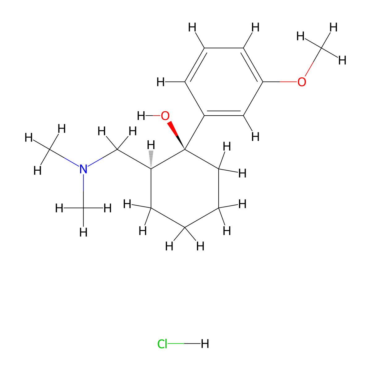 (-)-Tramadol Hydrochloride molecular structure, CAS 148229-79-2