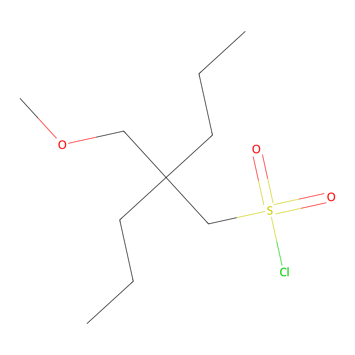 2-(Methoxymethyl)-2-propylpentane-1-sulfonyl chloride molecular structure, CAS 1482296-08-1