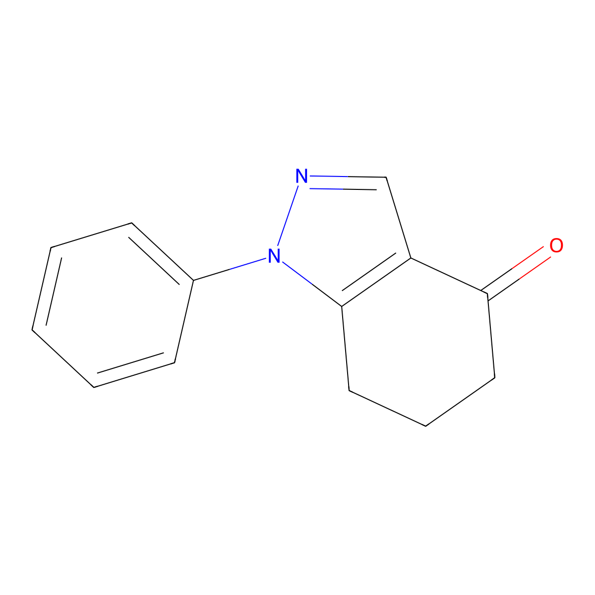1-phenyl-4,5,6,7-tetrahydro-1H-indazol-4-one molecular structure, CAS 14823-31-5
