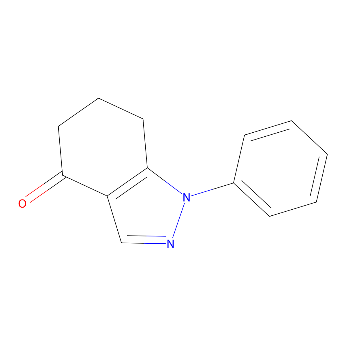 1-phenyl-4,5,6,7-tetrahydro-1H-indazol-4-one molecular structure, CAS 14823-31-5