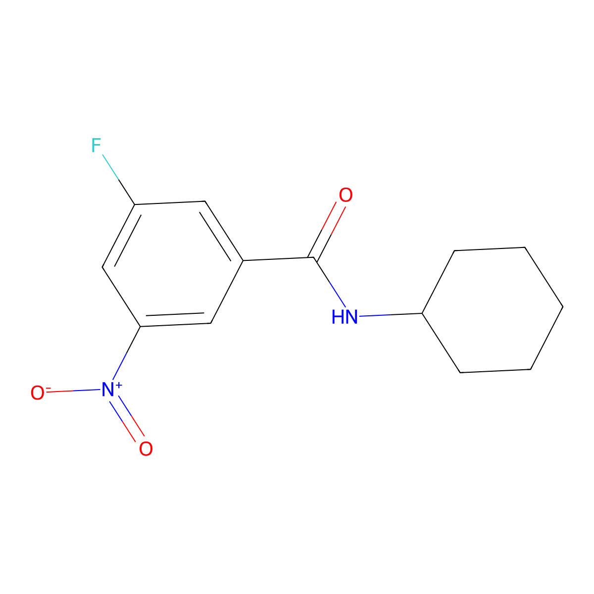 N-Cyclohexyl-3-fluoro-5-nitrobenzamide molecular structure, CAS 1482315-22-9