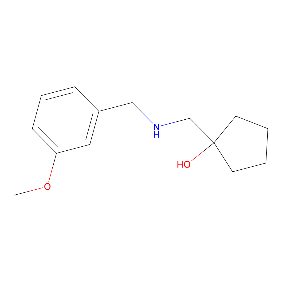 1-(((3-Methoxybenzyl)amino)methyl)cyclopentan-1-ol molecular structure, CAS 1482318-91-1