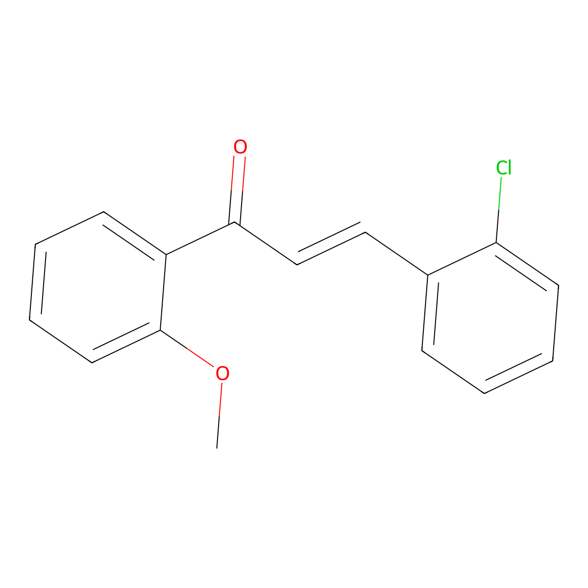 (2E)-3-(2-Chlorophenyl)-1-(2-methoxyphenyl)prop-2-en-1-one molecular structure, CAS 1482338-69-1