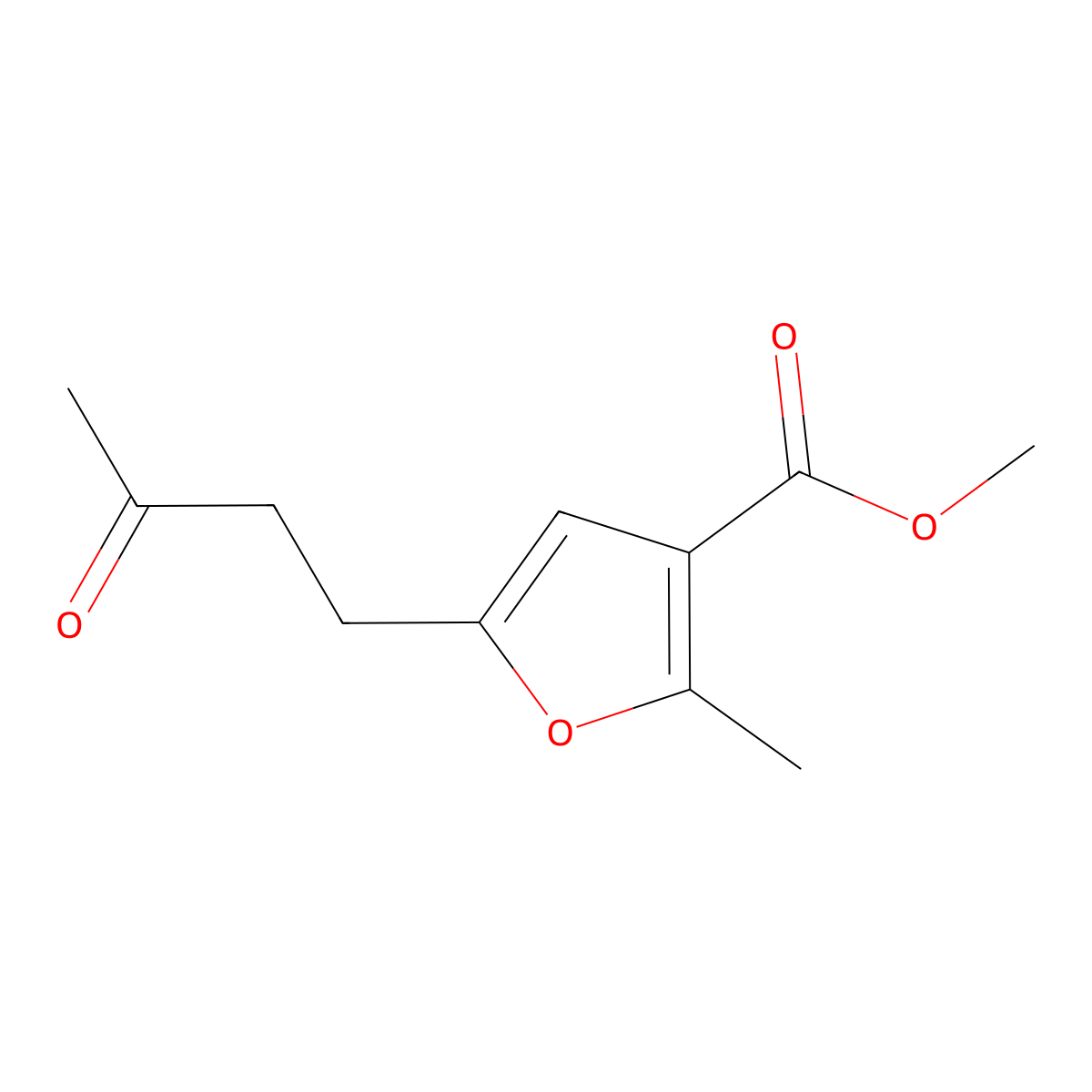 Methyl 2-methyl-5-(3-oxobutyl)furan-3-carboxylate molecular structure, CAS 1482340-89-5