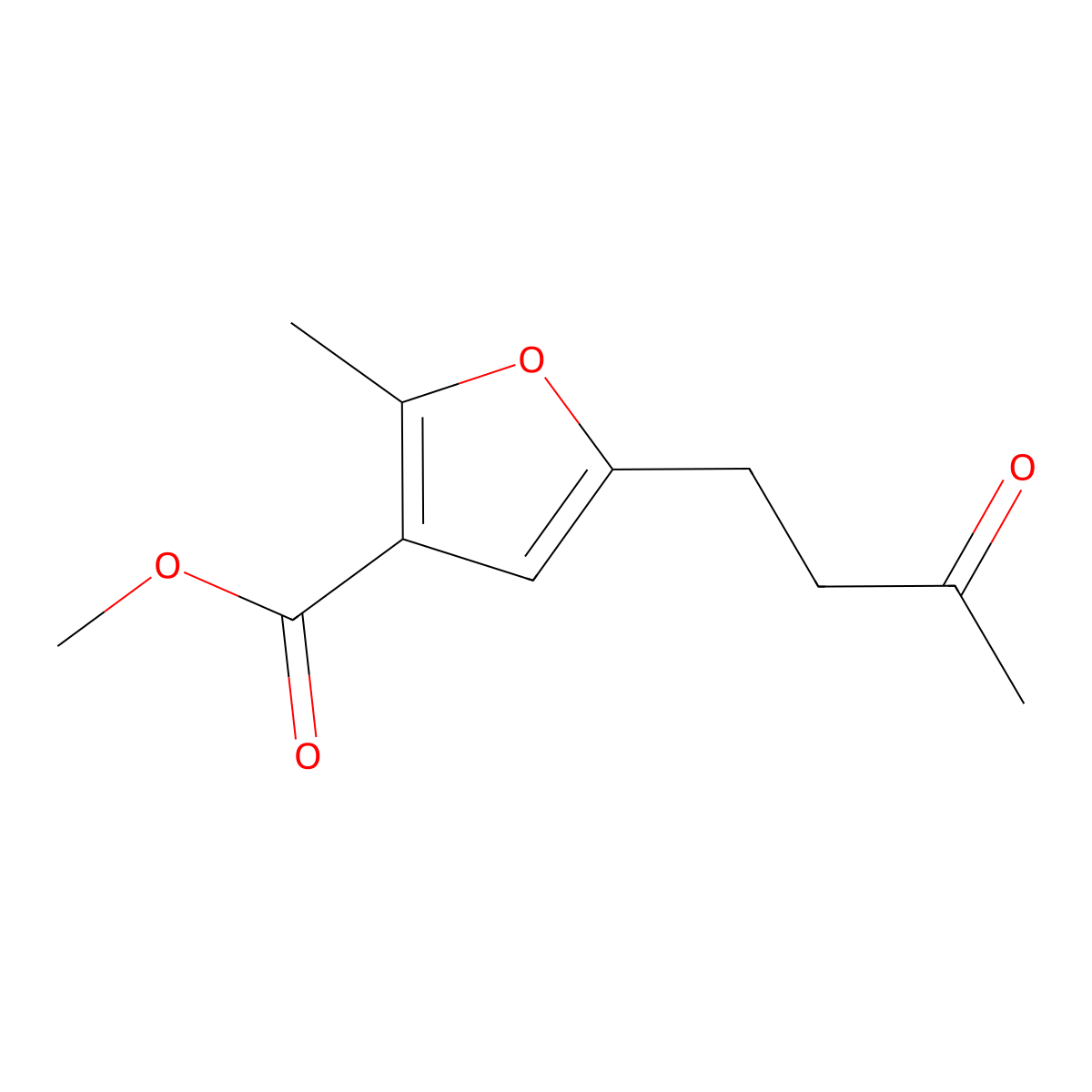 Methyl 2-methyl-5-(3-oxobutyl)furan-3-carboxylate molecular structure, CAS 1482340-89-5