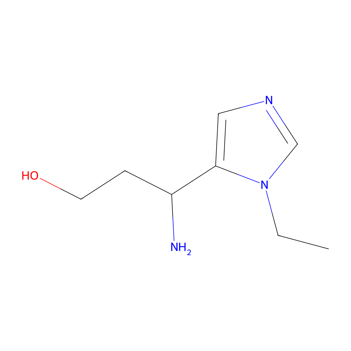 3-Amino-3-(1-ethyl-1h-imidazol-5-yl)propan-1-ol molecular structure, CAS 1482342-78-8