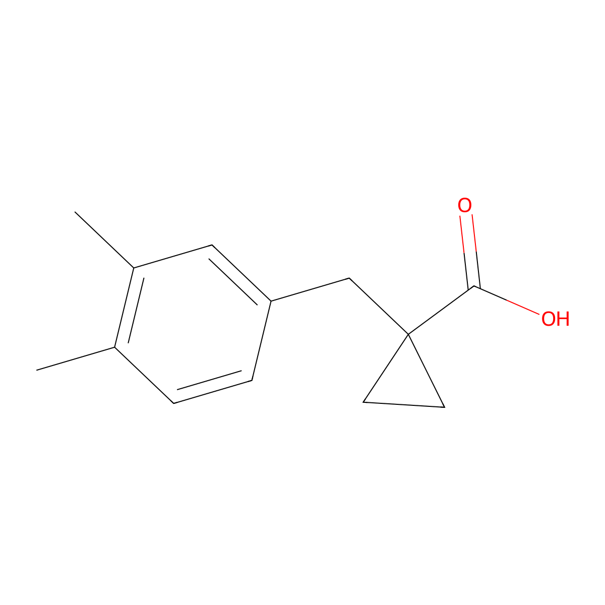1-(3,4-Dimethylbenzyl)cyclopropane-1-carboxylic acid molecular structure, CAS 1482345-72-1