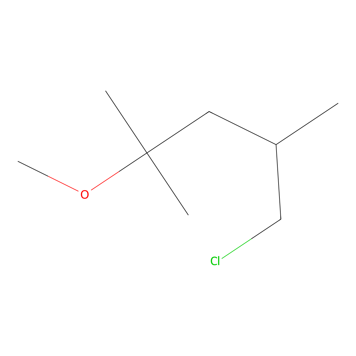1-Chloro-4-methoxy-2,4-dimethylpentane molecular structure, CAS 1482347-57-8