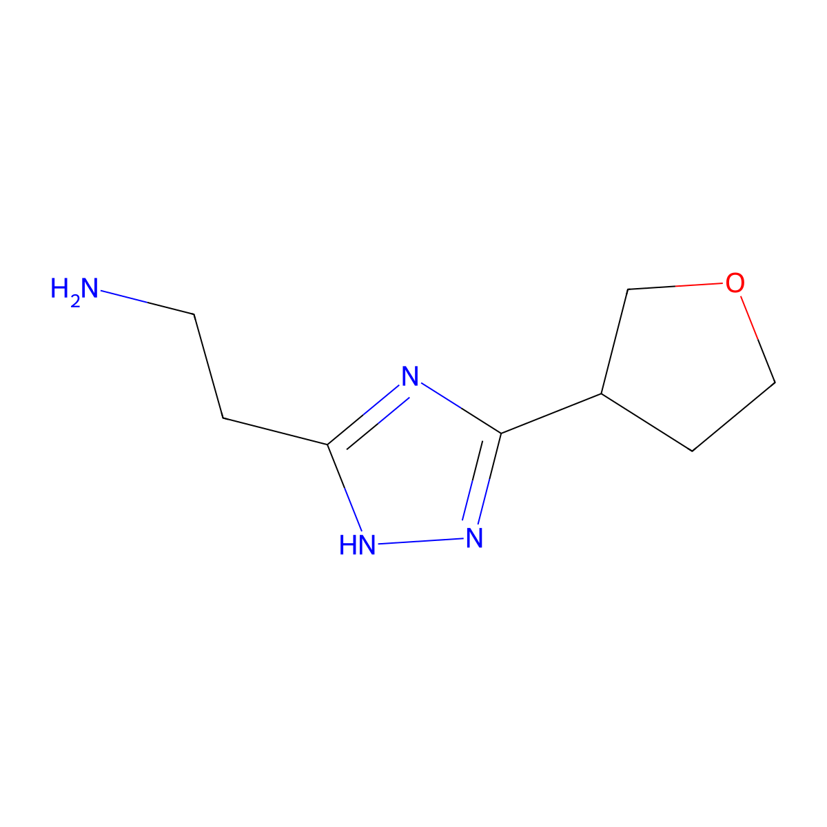 2-[5-(oxolan-3-yl)-4H-1,2,4-triazol-3-yl]ethan-1-amine molecular structure, CAS 1482349-98-3