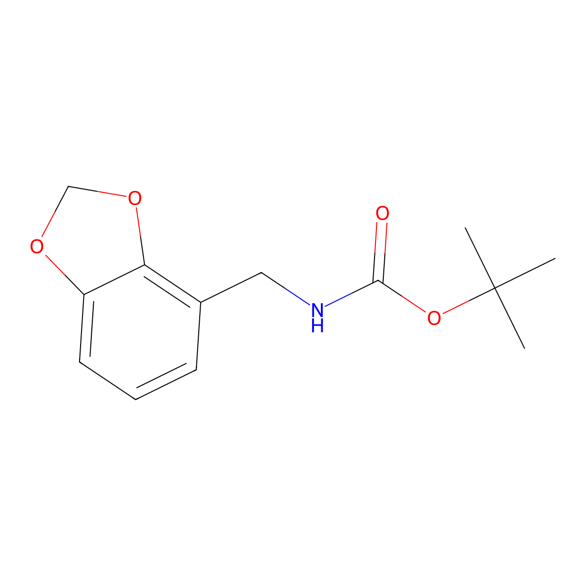 1,1-Dimethylethyl N-(1,3-benzodioxol-4-ylmethyl)carbamate molecular structure, CAS 1482357-64-1