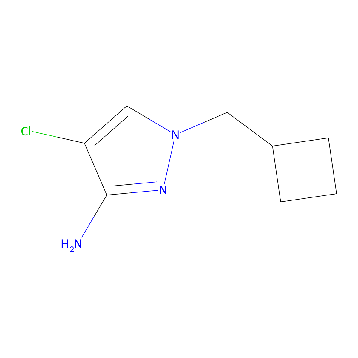 4-chloro-1-(cyclobutylmethyl)-1H-pyrazol-3-amine molecular structure, CAS 1482363-88-1