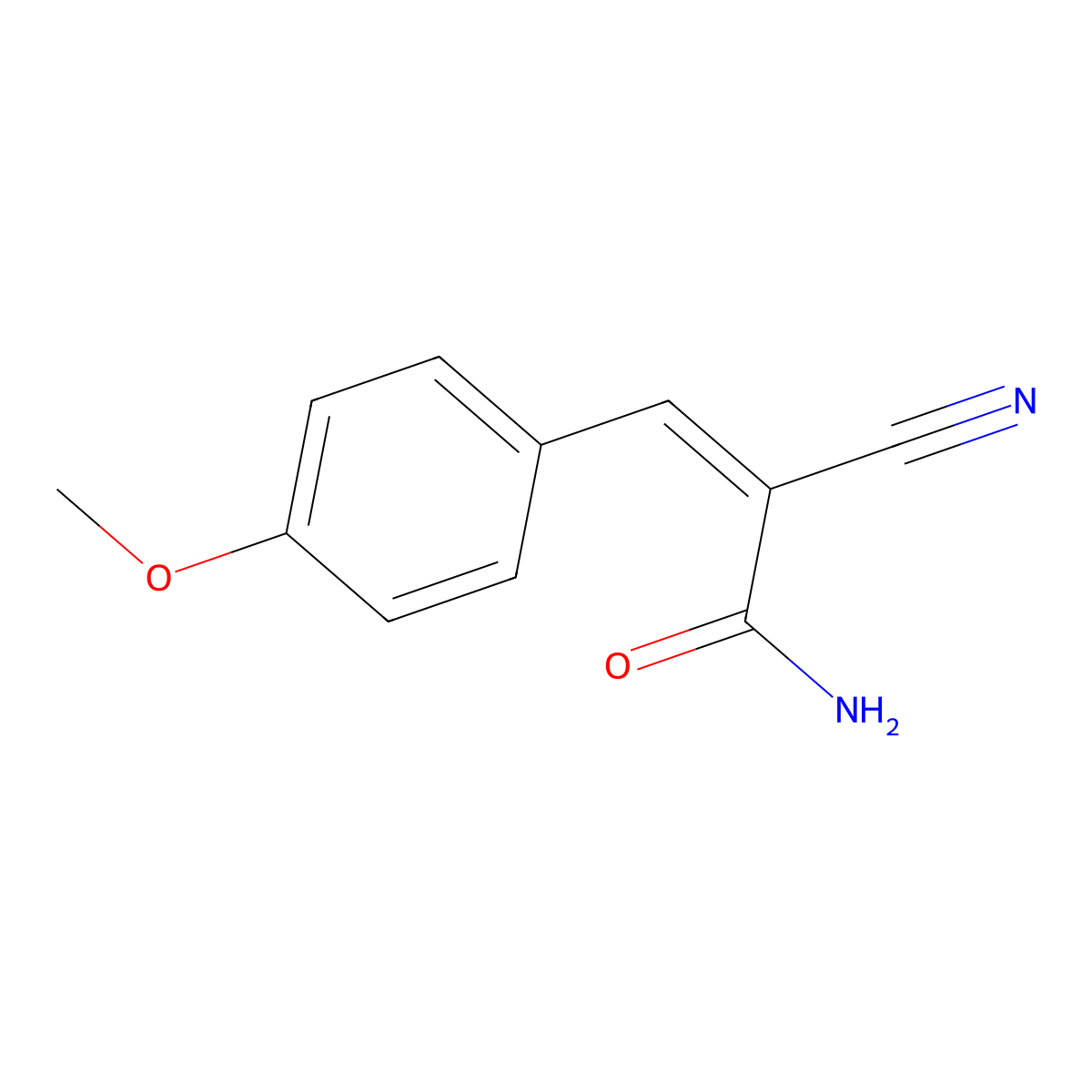2-Cyano-3-(4-methoxyphenyl)prop-2-enamide molecular structure, CAS 148238-29-3