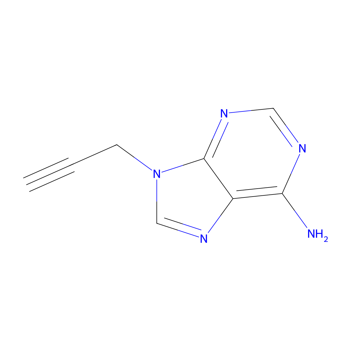 9-(prop-2-yn-1-yl)-9H-purin-6-amine molecular structure, CAS 148238-36-2