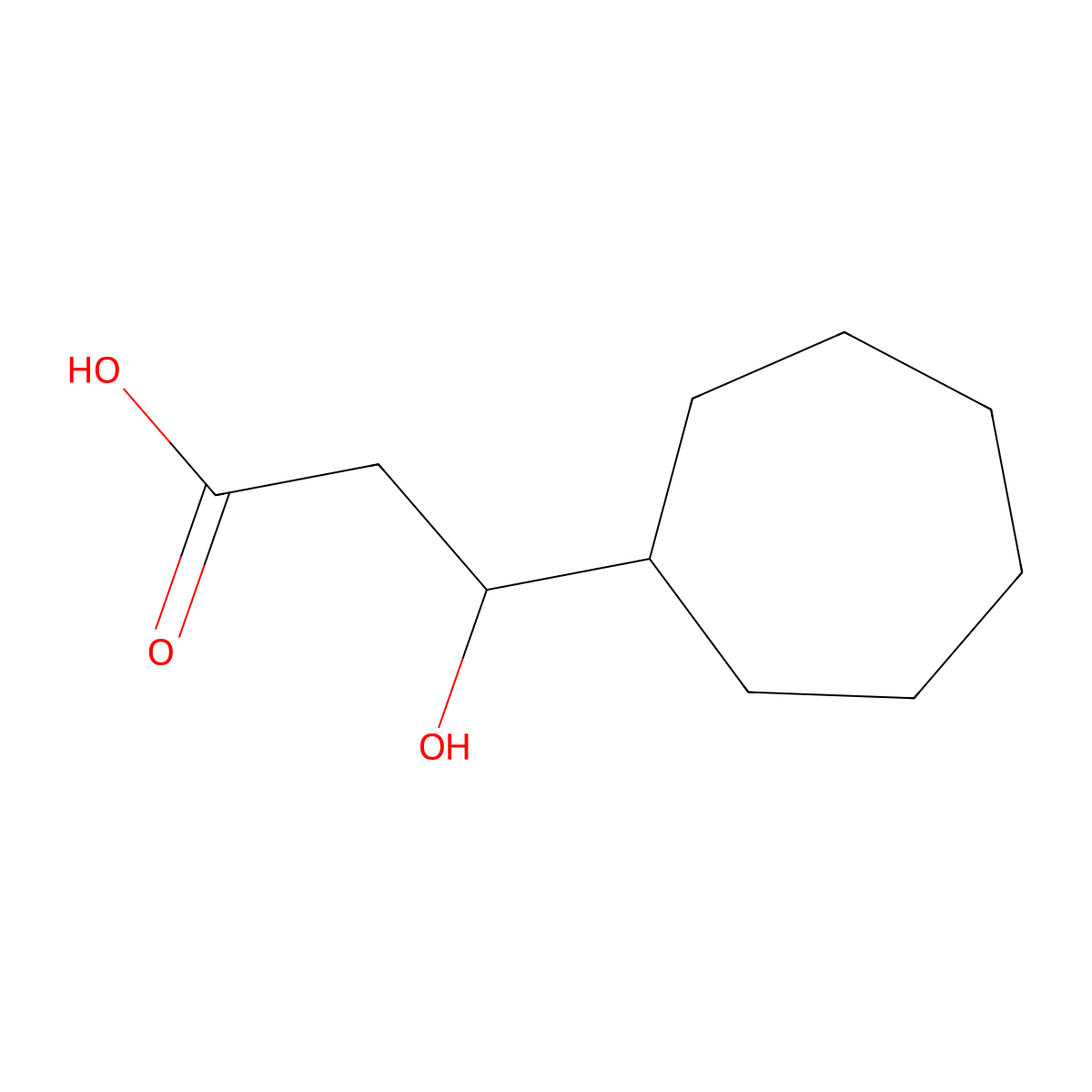 3-Cycloheptyl-3-hydroxypropanoic acid molecular structure, CAS 1482391-74-1